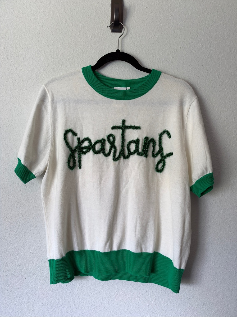 QOS Queen of Sparkles White Green Spartans Top